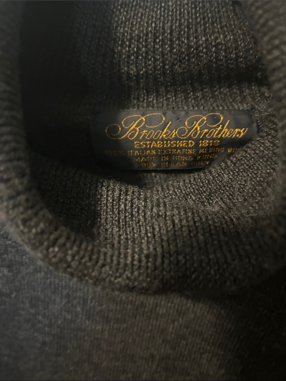 Brooks Brothers Men's Dark Charcoal Turtleneck Sweater
